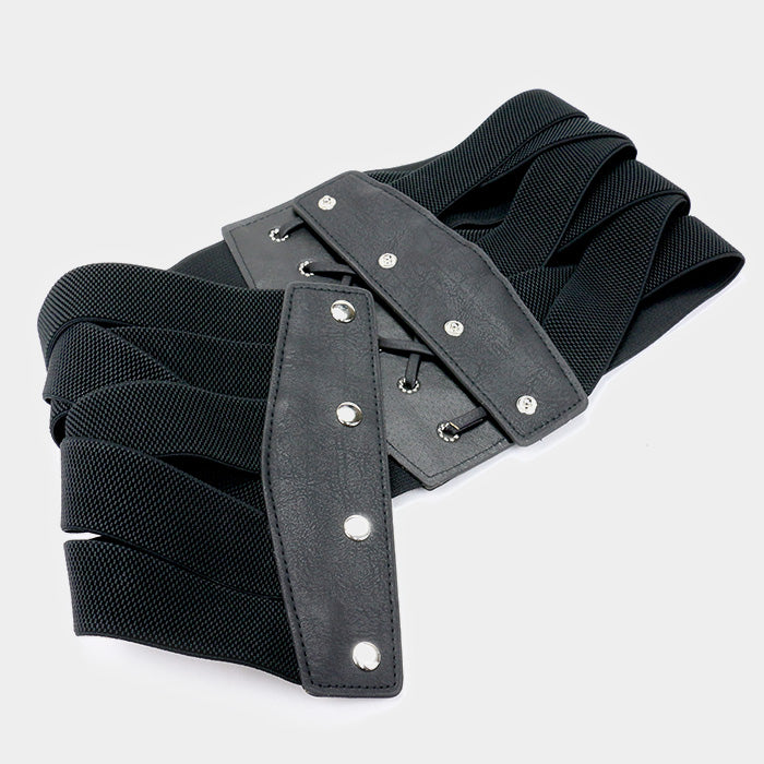 iLLASPARKZ Faux leather Elastic corset belt