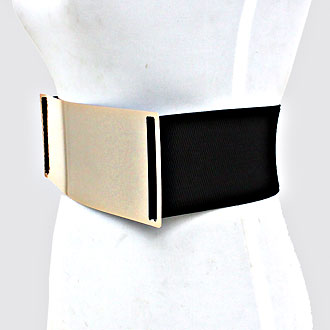 iLLASPARKZ Bold Metal Plate Elastic Belt