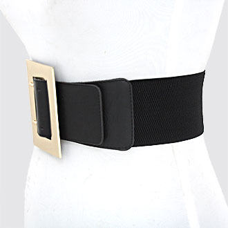 iLLASPARKZ Oversized Rectangular Leather Elastic Stretch Belt