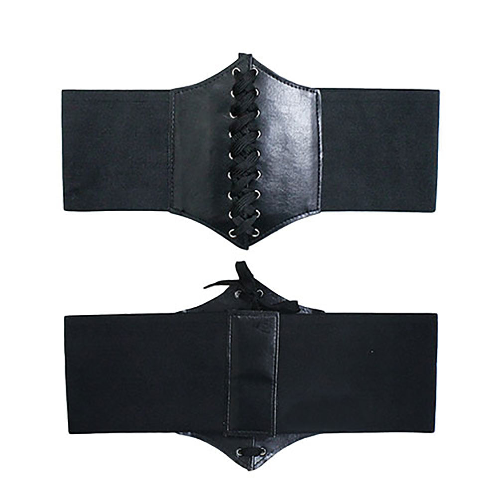 iLLASPARKZ Corset Faux Leather Waist Elastic Belt