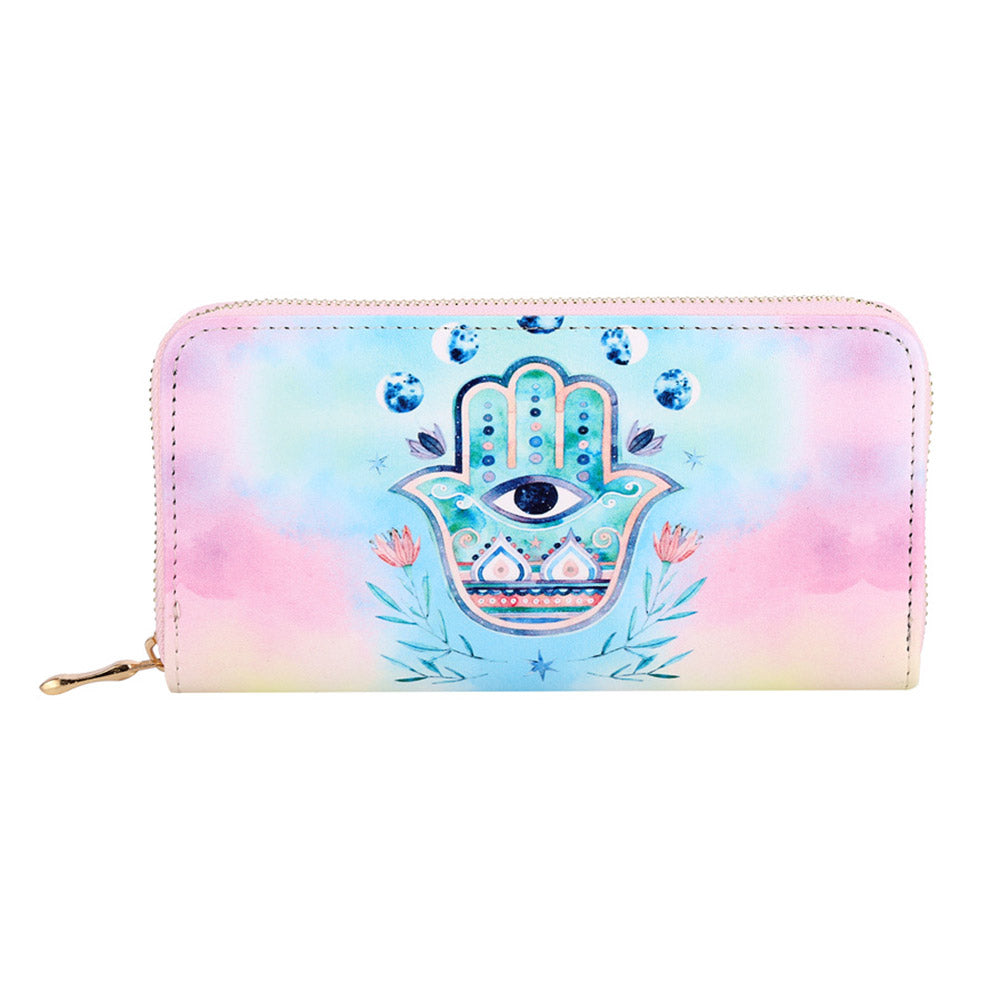 iLLASPARKZ Evil Eye Centered Hamsa Hand Flower Print Wallet