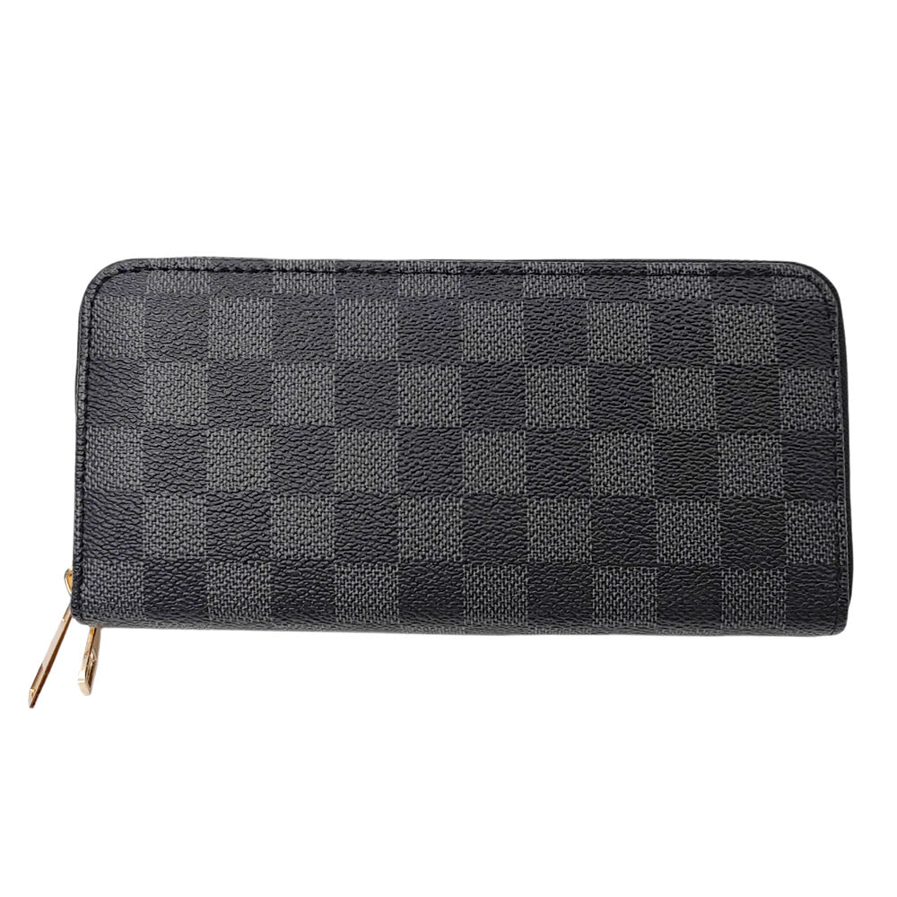 iLLASPARKZ Checkered Faux Leather Long Wallet