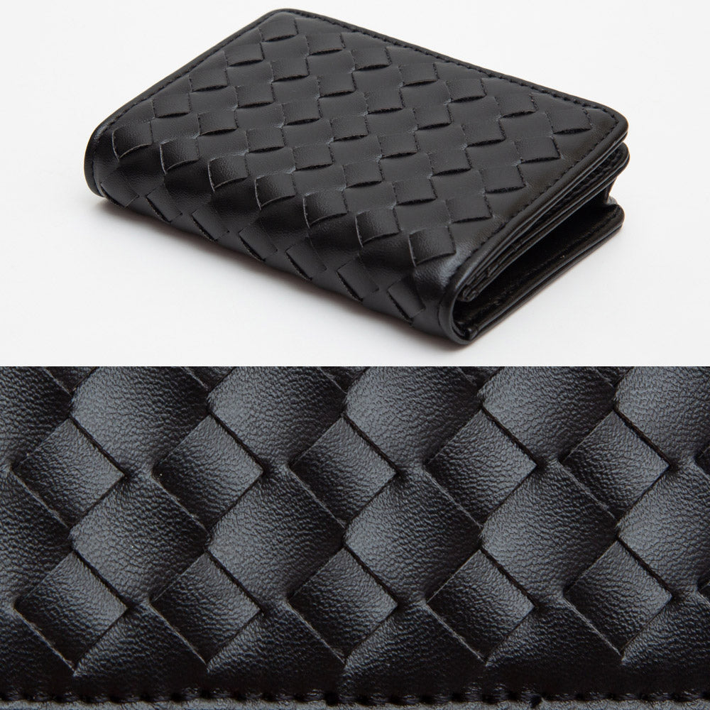 iLLASPARKZ Faux Leather Basket Weave Fold Card Holder Wallet