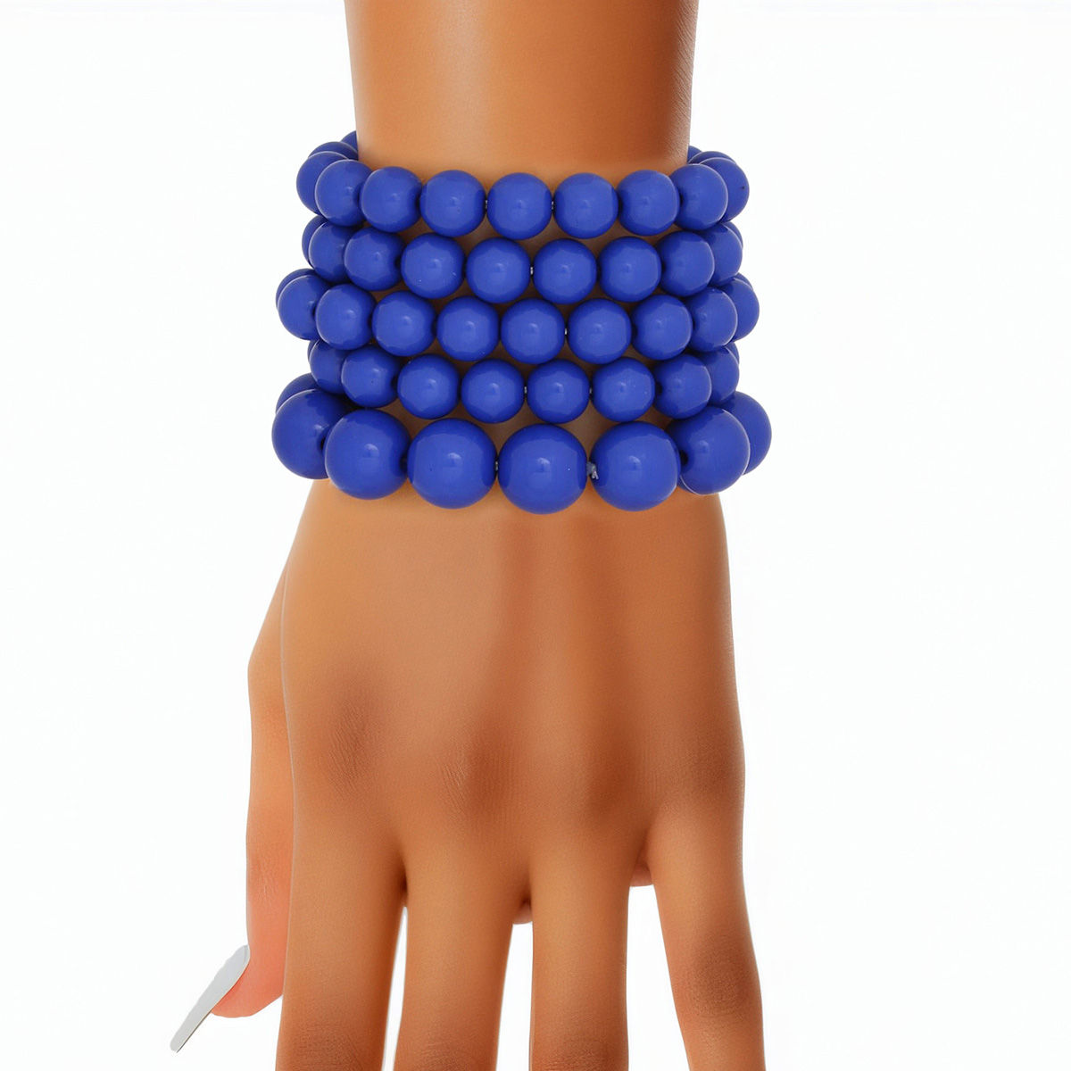 Bracelets Royal Blue Matte Bead 5 Pc Set for Women