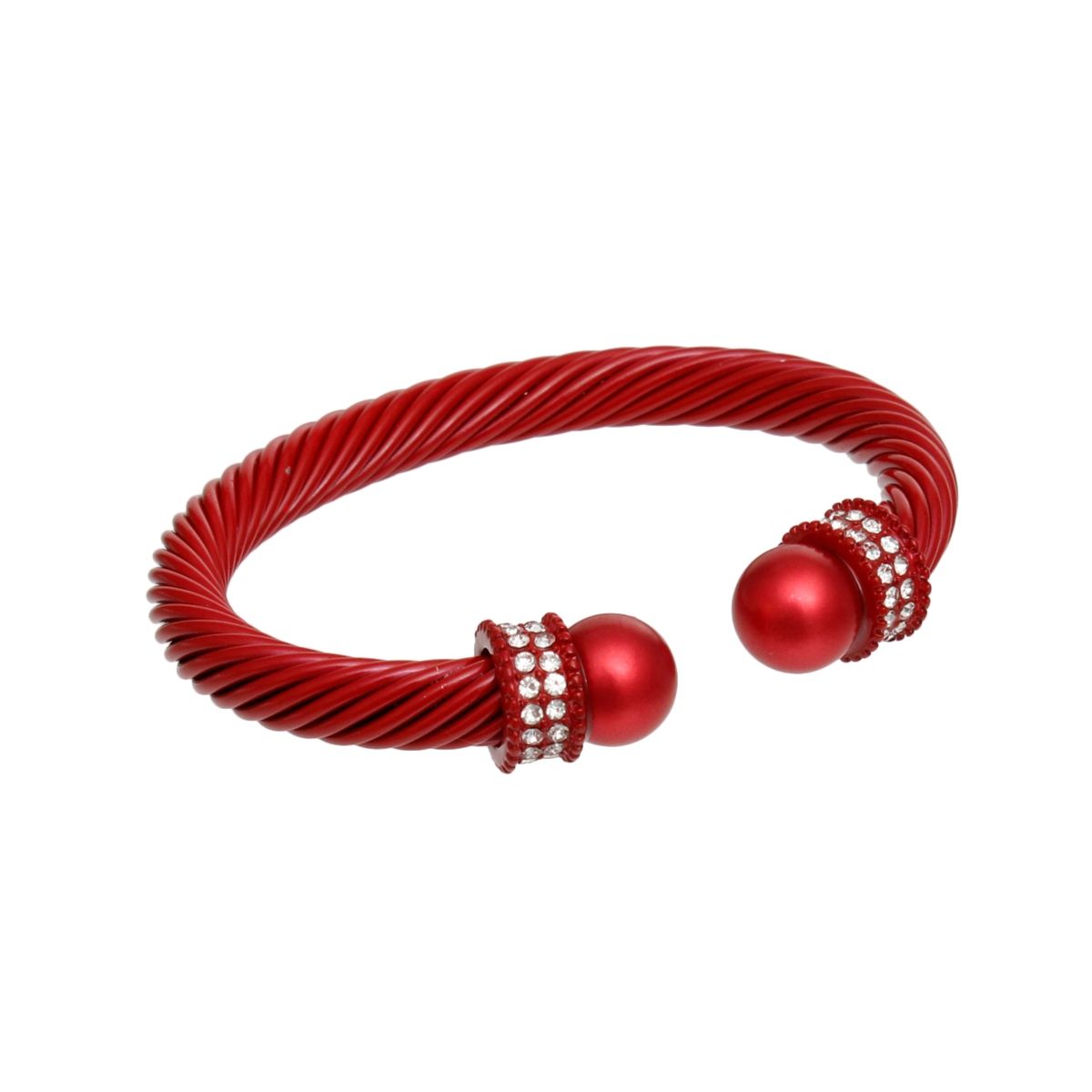 DST Sorority Red Thick Cable Classic Bangle