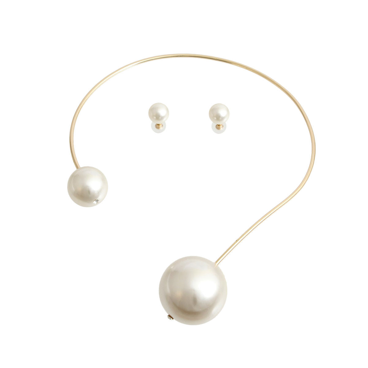 Gold Rigid Wrap Pearl Choker