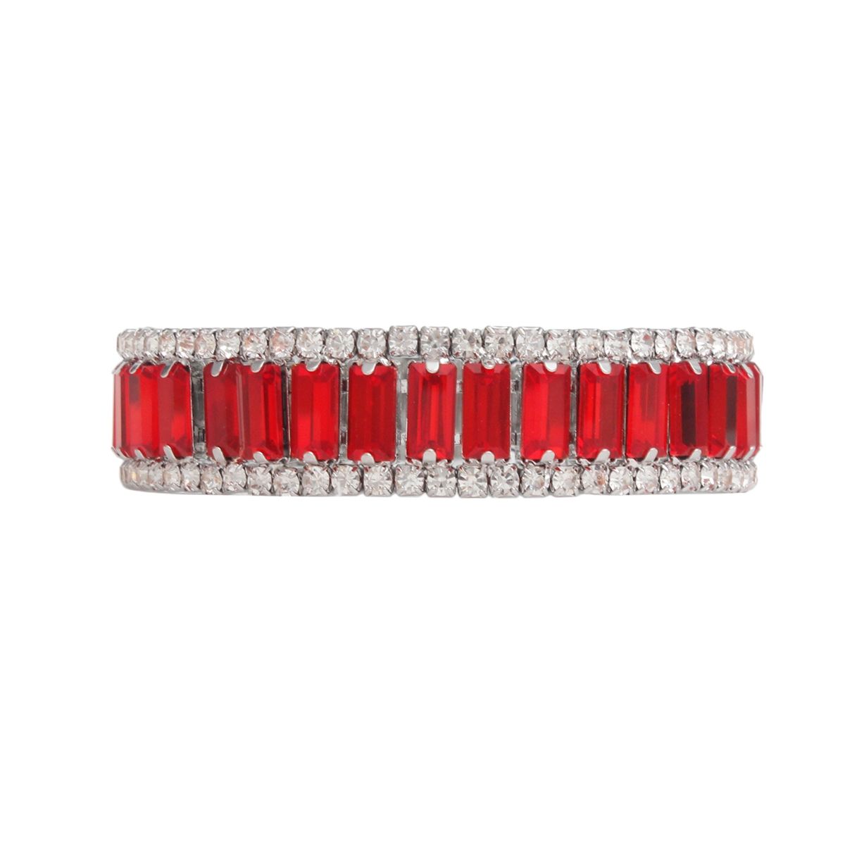 DST Sorority Red Baguette Bling Tennis Bracelet