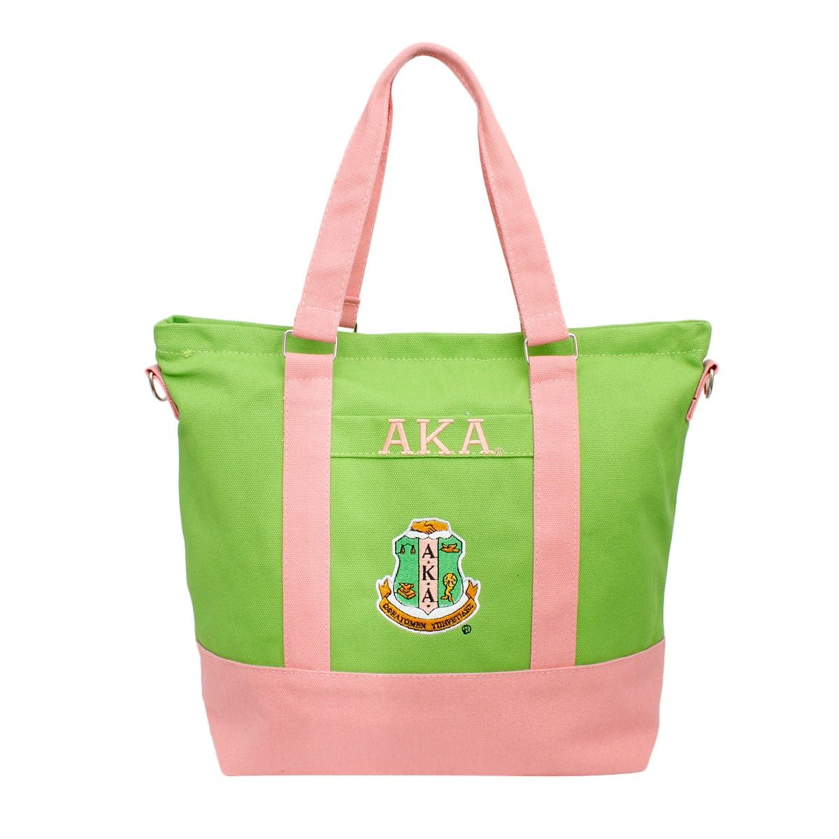 AKA Sorority Thick Canvas Embroidered Tote Bag