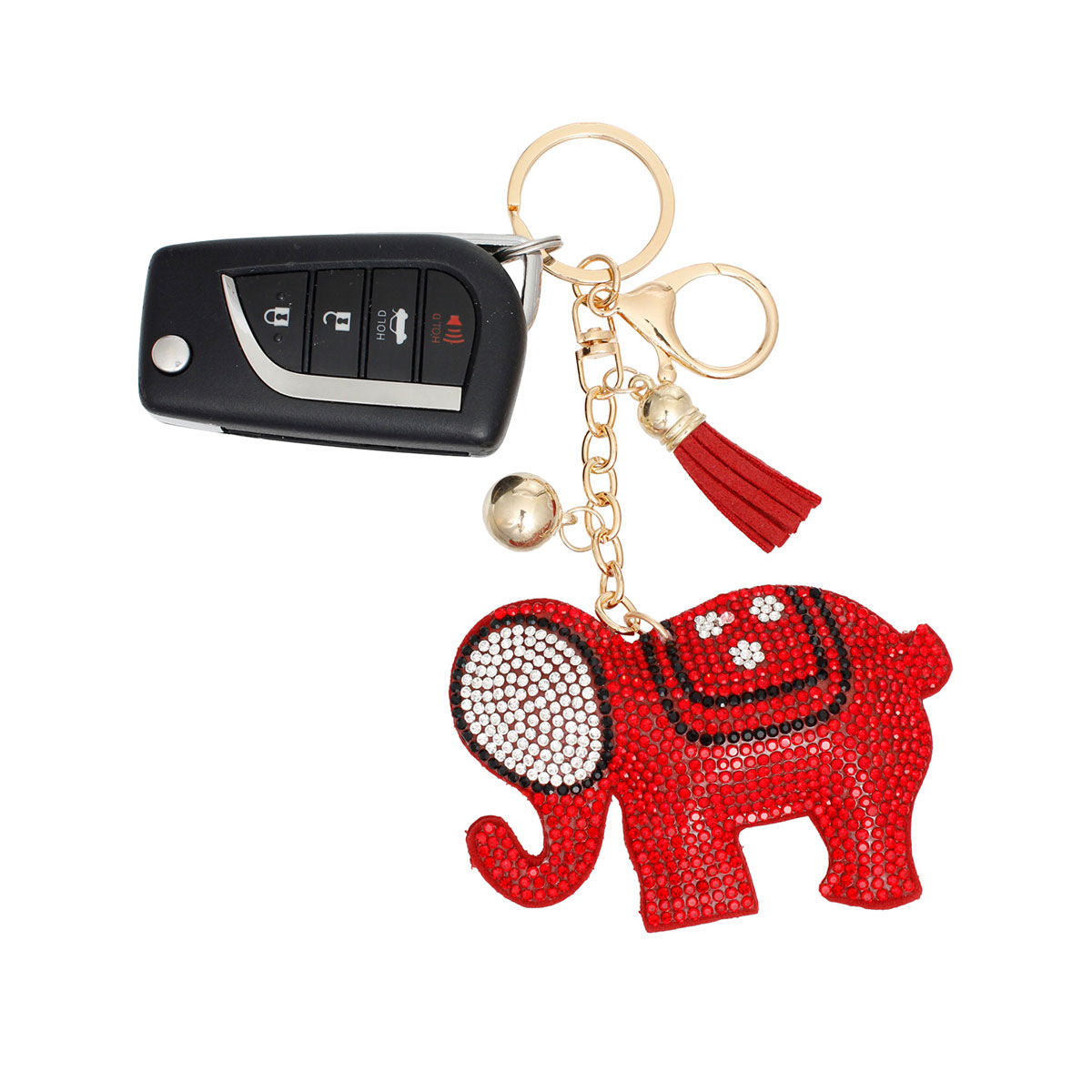 Red Delta Sorority Elephant Keychain Clip|6 x 3.5 inches