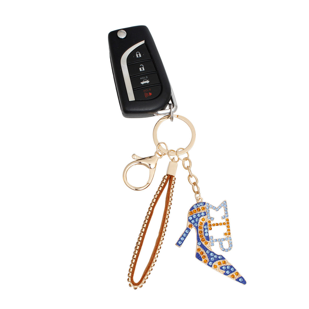 Keychain Sigma Sorority Blue Gold Heel for Women