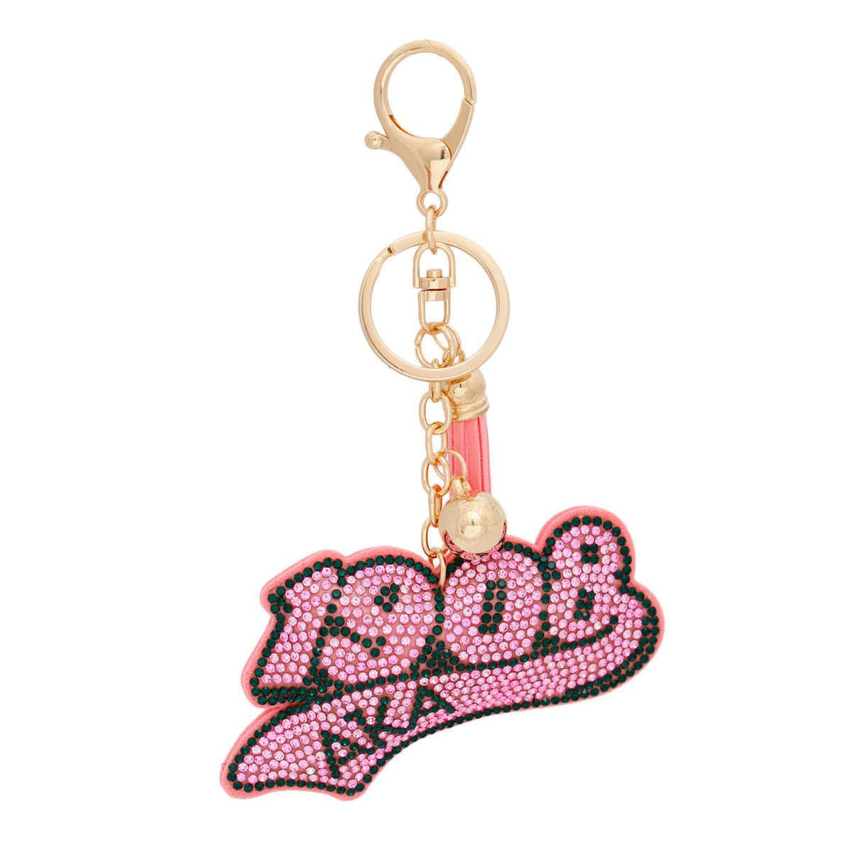 AKA Sorority 1908 Pink Padded Keychain Clip