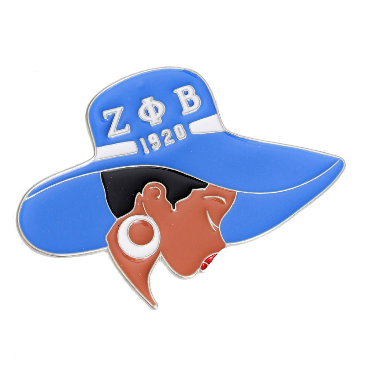 Blue White Greek Letter Hat Pin