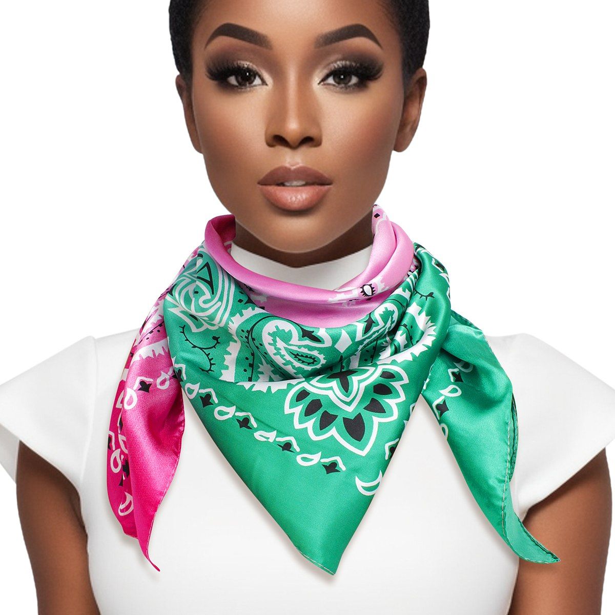 AKA Sorority Pink and Green Bandana Scarf