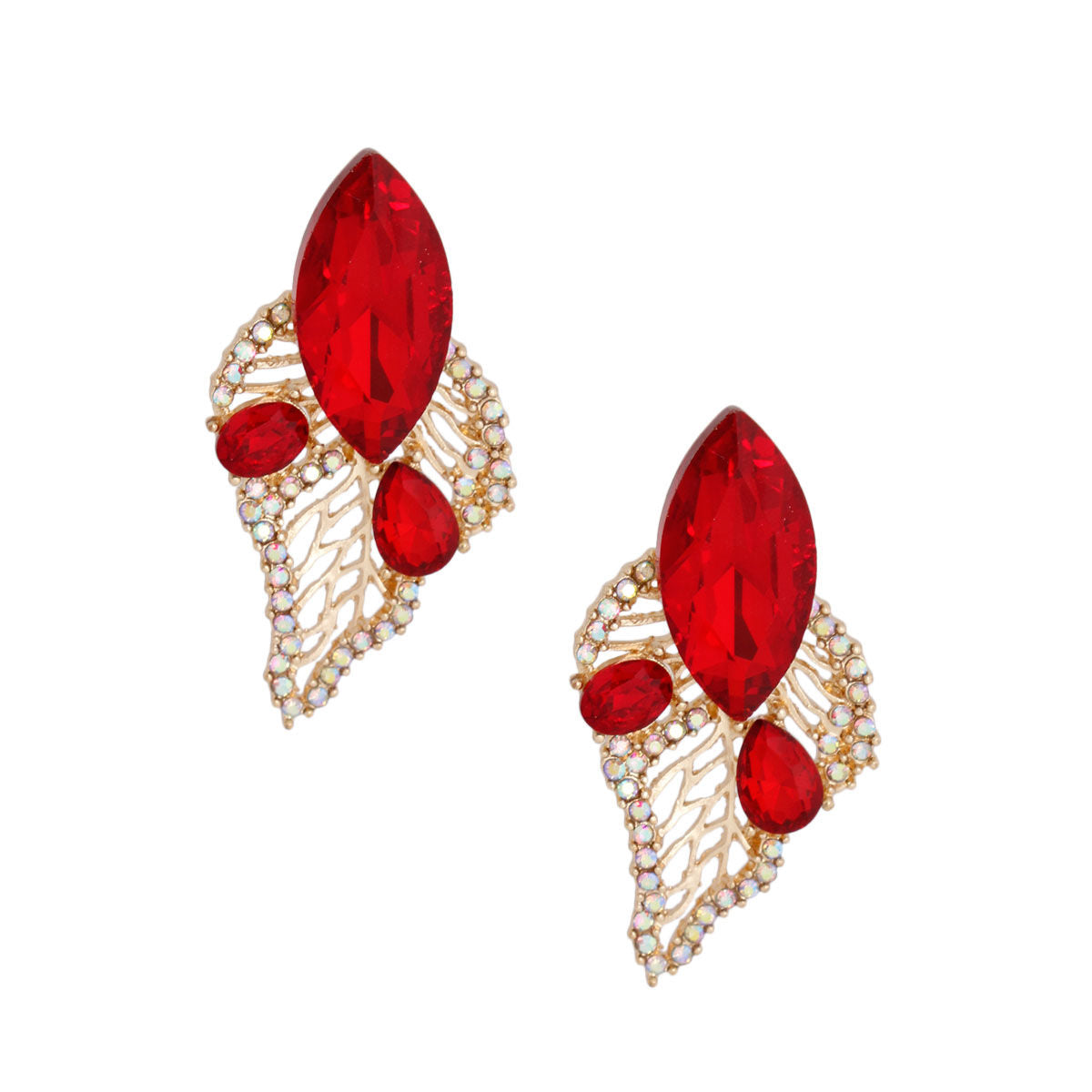 Elegant Red Leaf Stud