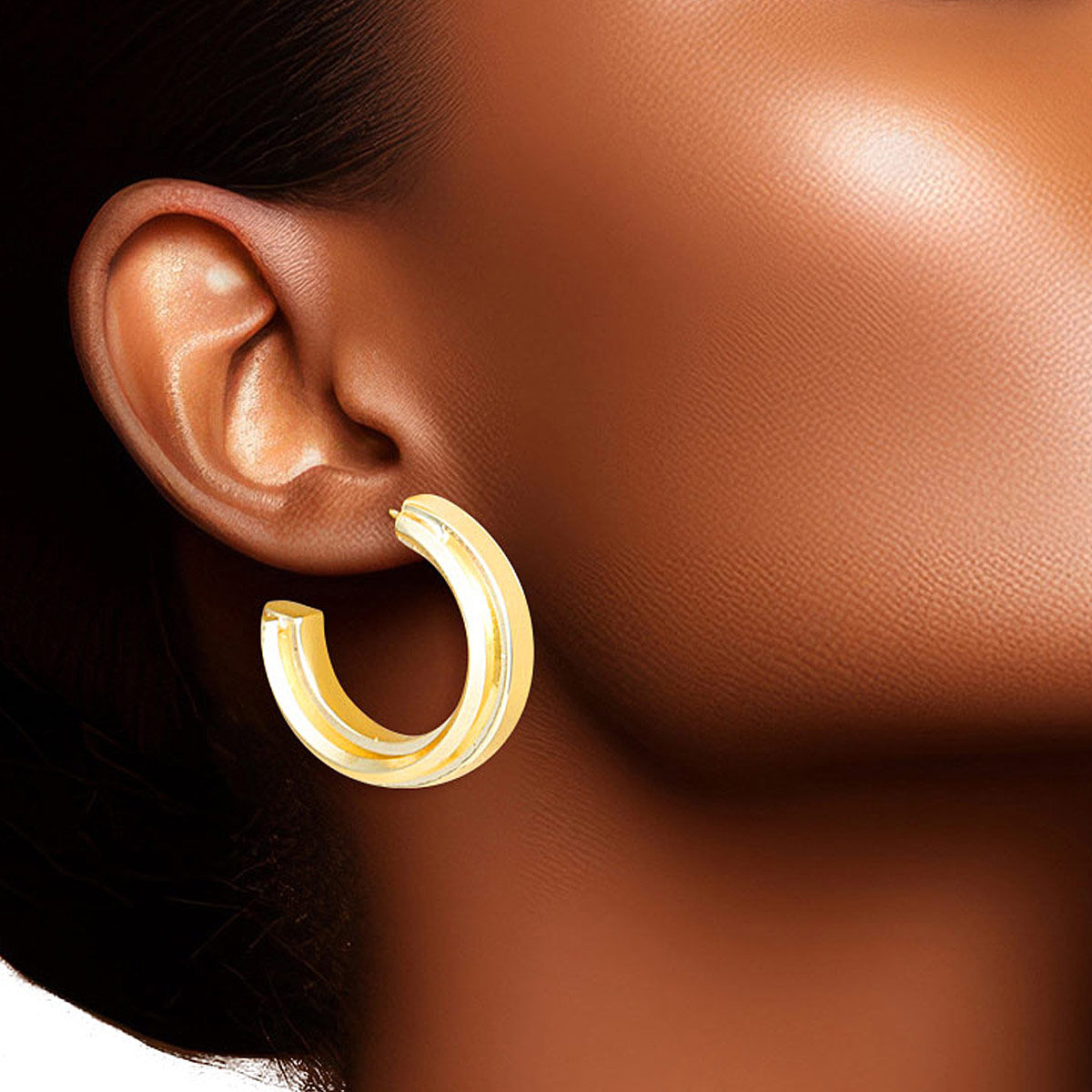 Hoop 14K Gold Small Solid Metal Earrings for Women