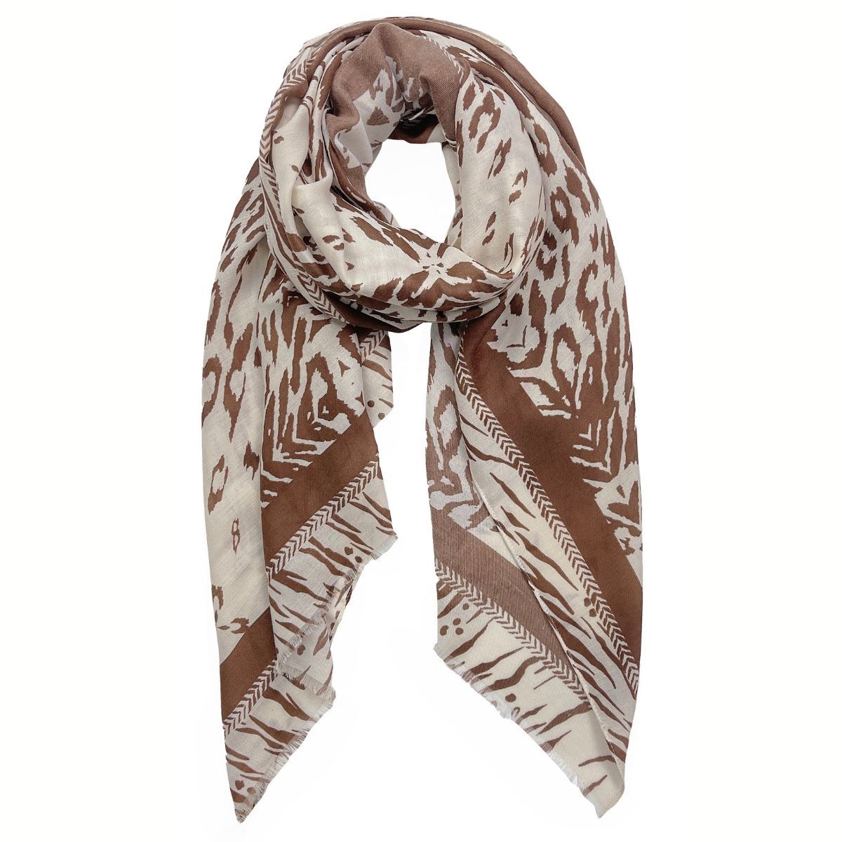 Scarf Wrap Animal Print Brown for Women