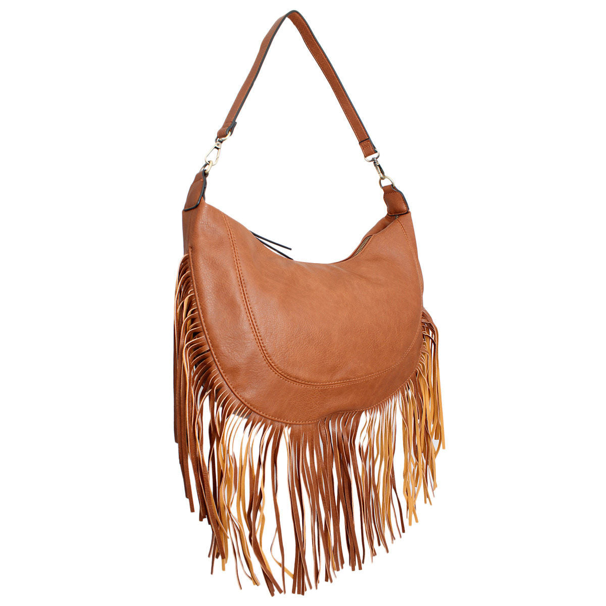 Purse Brown Round Fringe Hobo Bag for Women