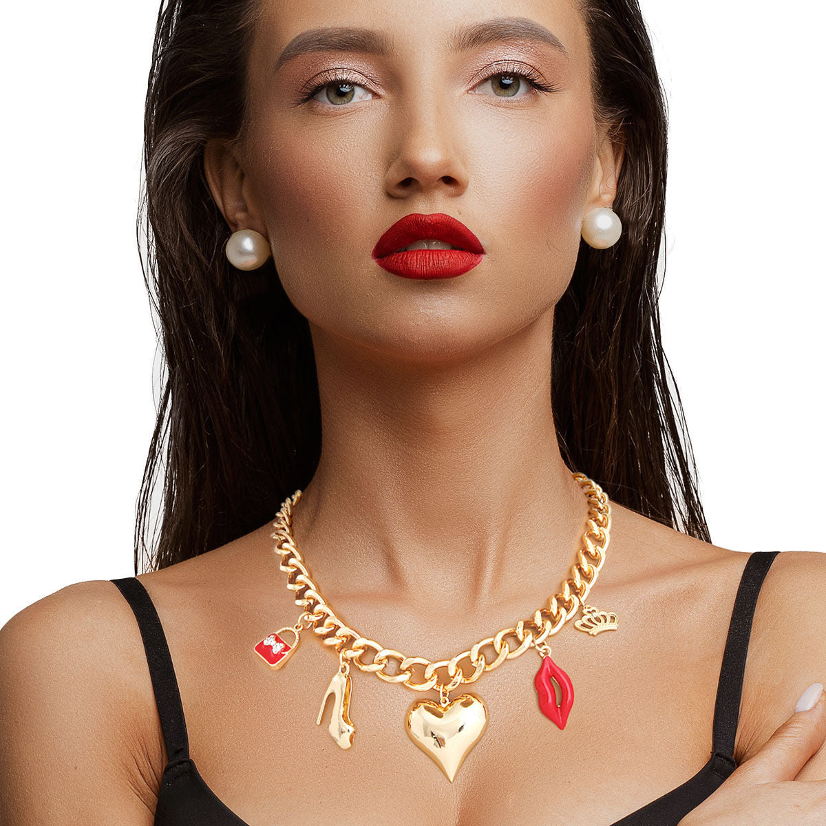 Gold Boutique Heart Charm Chain