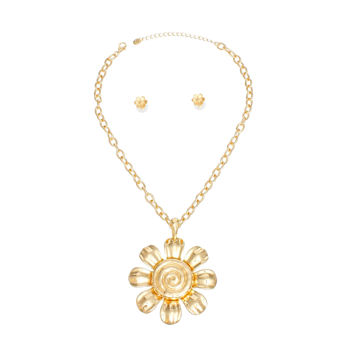 Pendant Necklace Gold Sunflower Chain for Women