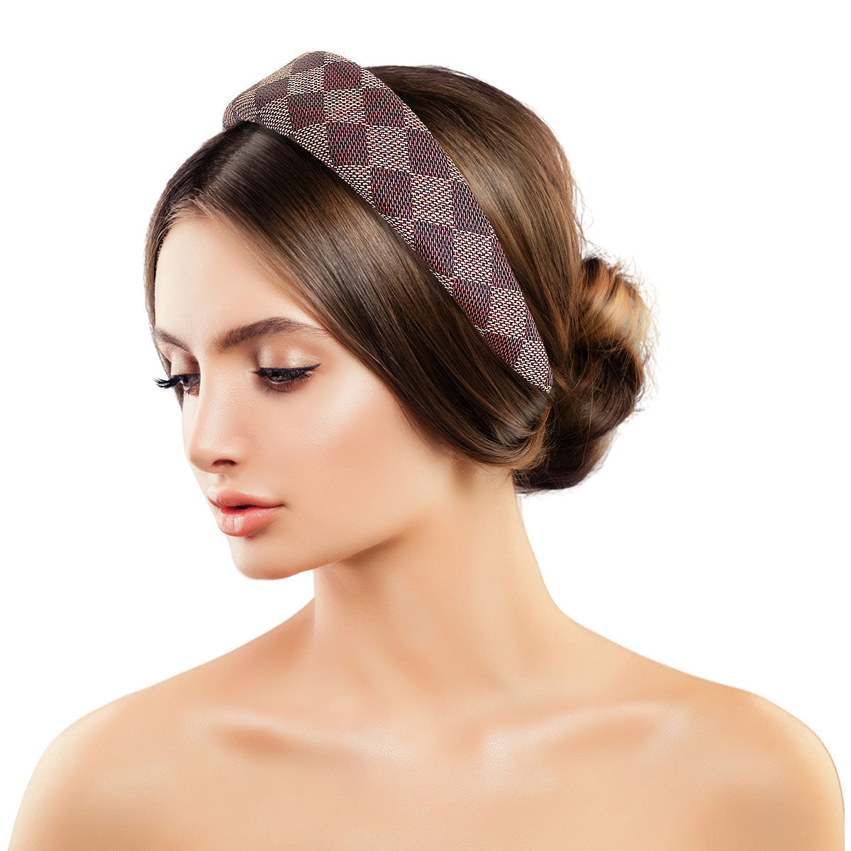 Brown Harlequin Print Headband